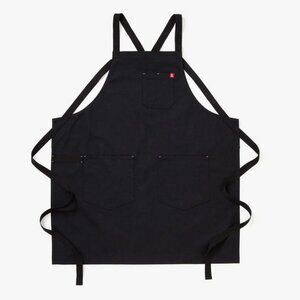 Hedley & Bennett Crossback Apron - Black w/ Leather Details